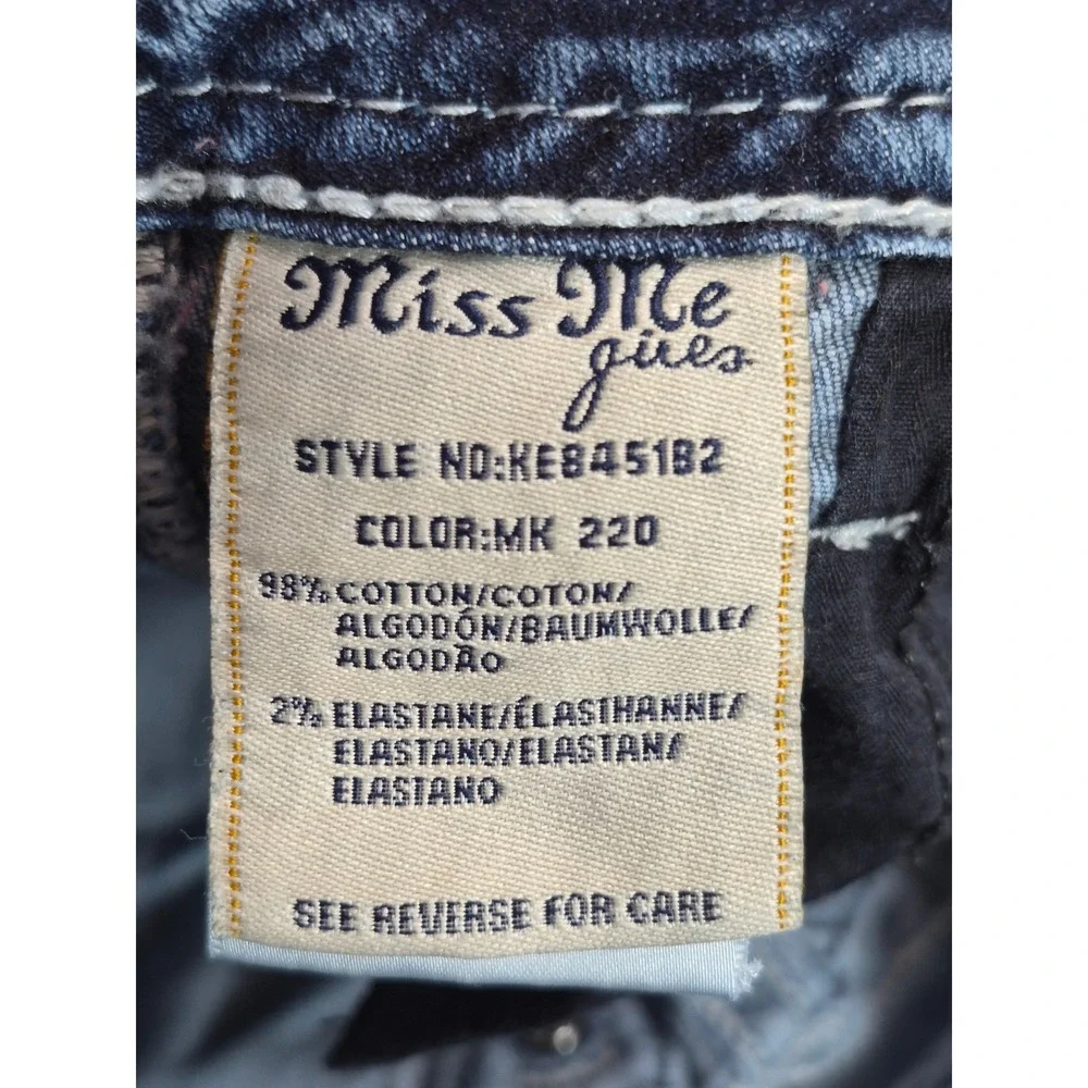 Miss Me Bootcut Jeans Women's 25x29 Medium Wash Blue Embellished